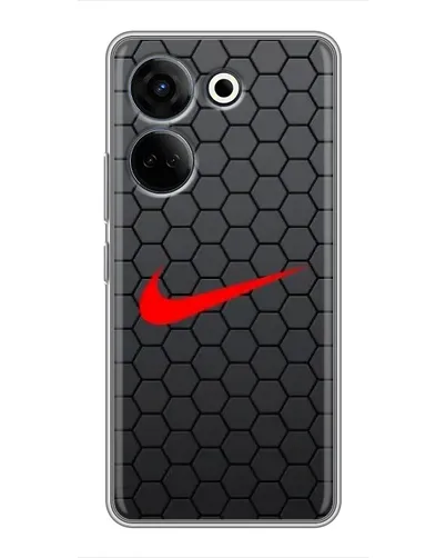 Чехол для TECNO Camon 20 Pro с картинкой «Nike — карбоновая сетка»