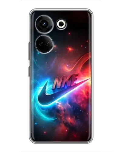 Чехол для TECNO Camon 20 Pro с картинкой «Огненный логотип Nike»