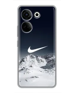 Чехол для TECNO Camon 20 Pro с картинкой «Nike — зимние горы» Чехол для TECNO Camon 20 Pro с картинкой «Nike — зимние горы»