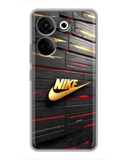 Чехол для TECNO Camon 20 Pro с картинкой «Золотой Nike на металле» Чехол для TECNO Camon 20 Pro с картинкой «Золотой Nike на металле»