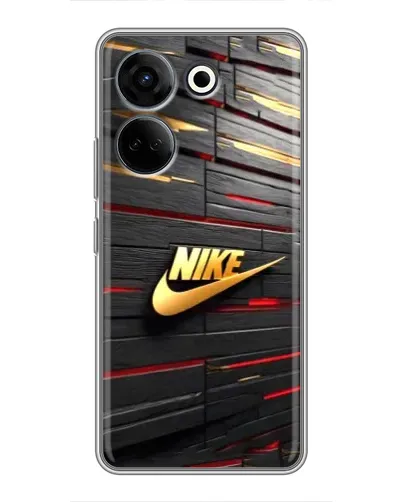 Чехол для TECNO Camon 20 Pro с картинкой «Золотой Nike на металле»