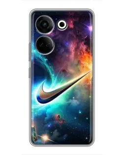 Чехол для TECNO Camon 20 Pro с картинкой «Космический Nike Swoosh» Чехол для TECNO Camon 20 Pro с картинкой «Космический Nike Swoosh»