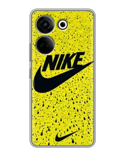 Чехол для TECNO Camon 20 Pro с картинкой «Желтый текстурный Nike»