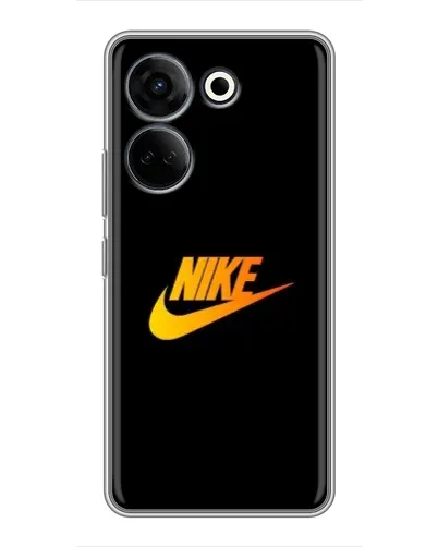 Чехол для TECNO Camon 20 Pro с картинкой «Золотой логотип Nike»