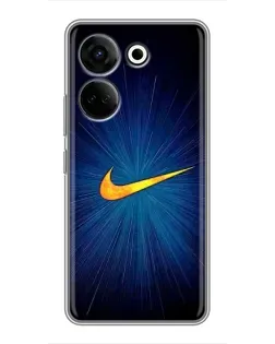 Чехол для TECNO Camon 20 Pro с картинкой «Синий пульс Nike» Чехол для TECNO Camon 20 Pro с картинкой «Синий пульс Nike»