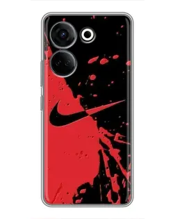 Чехол для TECNO Camon 20 Pro с картинкой «Красные брызги Nike» Чехол для TECNO Camon 20 Pro с картинкой «Красные брызги Nike»
