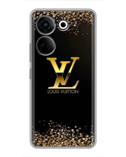 Чехол для TECNO Camon 20 Pro с картинкой «LV — золотые искры»
