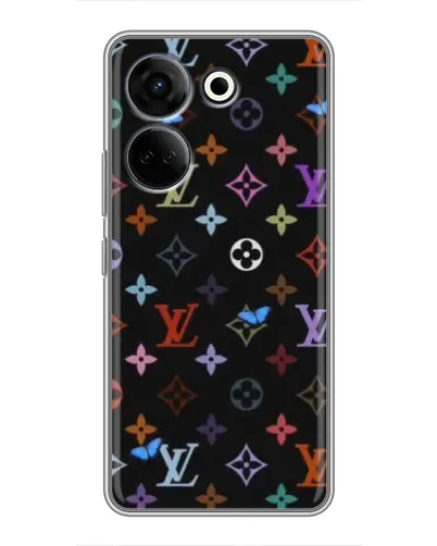 Чехол для TECNO Camon 20 Pro с картинкой «Цветная монограмма LV»