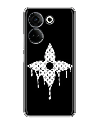 Чехол для TECNO Camon 20 Pro с картинкой «Цветочная монограмма»