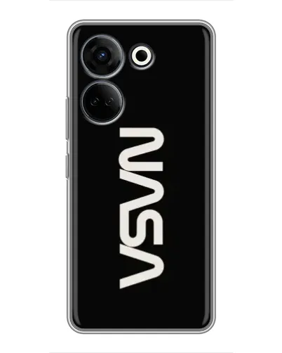 Чехол для TECNO Camon 20 Pro с картинкой «NASA — вертикальный логотип»