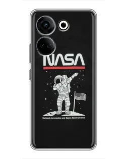 Чехол для TECNO Camon 20 Pro с картинкой «NASA — шагаем по Луне» Чехол для TECNO Camon 20 Pro с картинкой «NASA — шагаем по Луне»