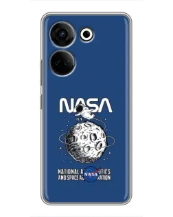 Чехол для TECNO Camon 20 Pro с картинкой «NASA — лунная миссия» Чехол для TECNO Camon 20 Pro с картинкой «NASA — лунная миссия»
