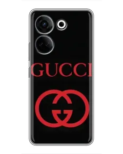 Чохол для TECNO Camon 20 Pro з картинкою «Gucci — червоний логотип»