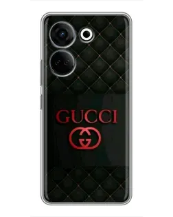Чохол для TECNO Camon 20 Pro з картинкою «Gucci — стьобаний чорний»