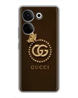 Чохол для TECNO Camon 20 Pro з картинкою «Gucci — золотий метелик»