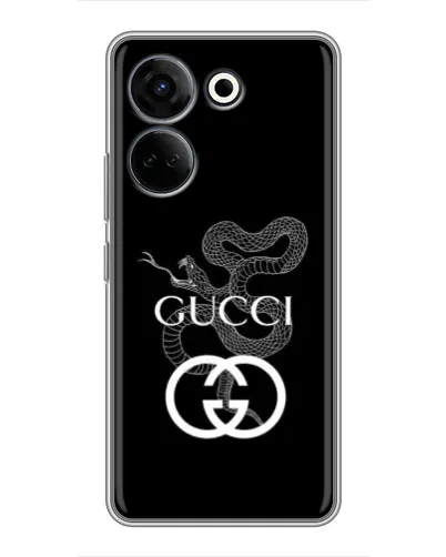Чохол для TECNO Camon 20 Pro з картинкою «Gucci — срібна змія»