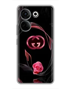 Чохол для TECNO Camon 20 Pro з картинкою «Gucci — неонова троянда»
