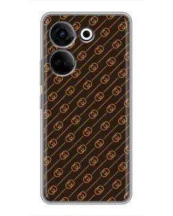 Чохол для TECNO Camon 20 Pro з картинкою «Gucci — золоті діагоналі»
