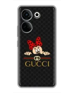 Чохол для TECNO Camon 20 Pro з картинкою «Мінні Маус Gucci — чорний»