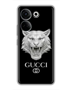 Чохол для TECNO Camon 20 Pro з картинкою «Gucci — срібний лев»