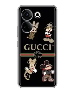 Чохол для TECNO Camon 20 Pro з картинкою «Gucci — герої Disney та монограма»