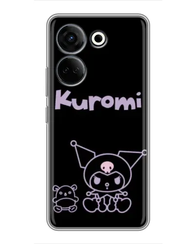 Чехол для TECNO Camon 20 Pro с картинкой «Kuromi — черный минимализм» Чехол для TECNO Camon 20 Pro с картинкой «Kuromi — черный минимализм»