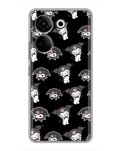 Чехол для TECNO Camon 20 Pro с картинкой «Черный паттерн Kuromi» Чехол для TECNO Camon 20 Pro с картинкой «Черный паттерн Kuromi»