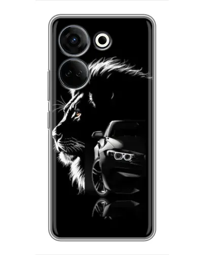 Чохол для TECNO Camon 20 Pro з картинкою «BMW та лев»