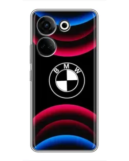 Чохол для TECNO Camon 20 Pro з картинкою «Логотип BMW та неонові дуги»