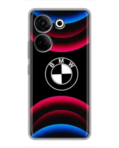 Чохол для TECNO Camon 20 Pro з картинкою «Логотип BMW та неонові дуги»