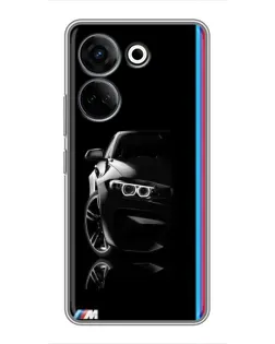 Чохол для TECNO Camon 20 Pro з картинкою «Силует BMW в темряві»