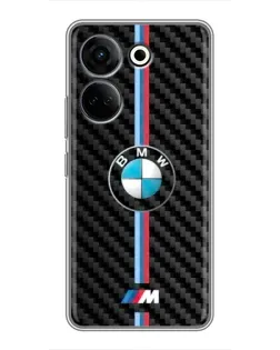 Чохол для TECNO Camon 20 Pro з картинкою «Емблема BMW та карбон»