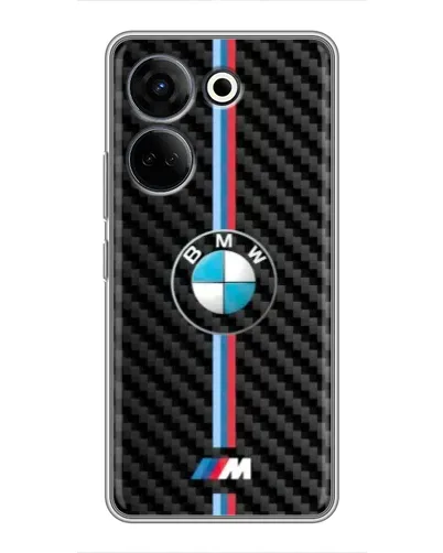 Чохол для TECNO Camon 20 Pro з картинкою «Емблема BMW та карбон»