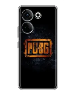 Чохол для TECNO Camon 20 Pro з картинкою «PUBG — золотий логотип»