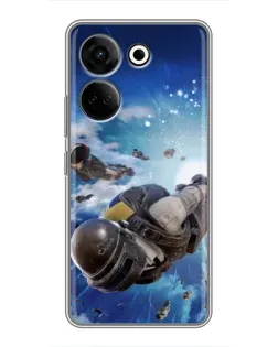 Чохол для TECNO Camon 20 Pro з картинкою «Десант PUBG — стрибок»