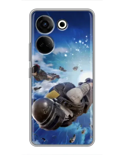 Чохол для TECNO Camon 20 Pro з картинкою «Десант PUBG — стрибок»