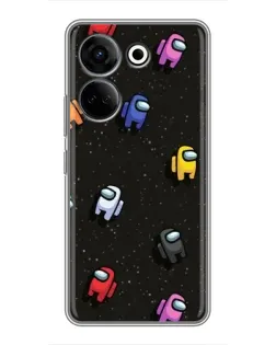 Чехол для TECNO Camon 20 Pro с картинкой «Космический паттерн Among Us» Чехол для TECNO Camon 20 Pro с картинкой «Космический паттерн Among Us»