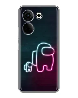 Чехол для TECNO Camon 20 Pro с картинкой «Among Us неон-арт» Чехол для TECNO Camon 20 Pro с картинкой «Among Us неон-арт»