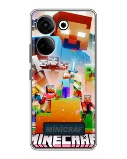 Чохол для TECNO Camon 20 Pro з картинкою «Minecraft герої гри» Чохол для TECNO Camon 20 Pro з картинкою «Minecraft герої гри»