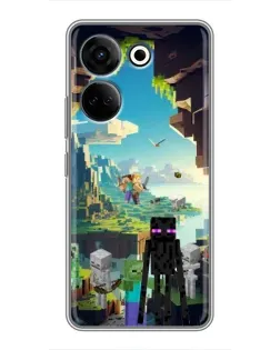 Чохол для TECNO Camon 20 Pro з картинкою «Ендермен у лісі» Чохол для TECNO Camon 20 Pro з картинкою «Ендермен у лісі»