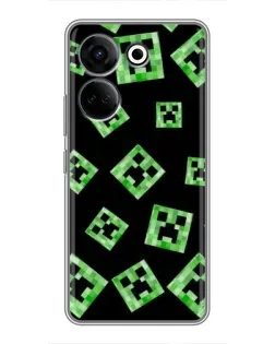 Чохол для TECNO Camon 20 Pro з картинкою «Паттерн з кріперами» Чохол для TECNO Camon 20 Pro з картинкою «Паттерн з кріперами»