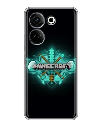 Чохол для TECNO Camon 20 Pro з картинкою «Minecraft Diamond лого» Чохол для TECNO Camon 20 Pro з картинкою «Minecraft Diamond лого»