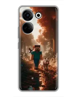 Чохол для TECNO Camon 20 Pro з картинкою «Стів у лісі» Чохол для TECNO Camon 20 Pro з картинкою «Стів у лісі»