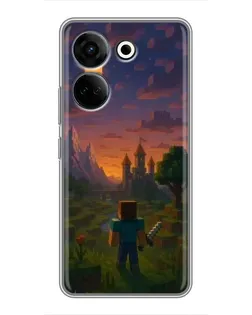 Чохол для TECNO Camon 20 Pro з картинкою «Стів біля вежі» Чохол для TECNO Camon 20 Pro з картинкою «Стів біля вежі»