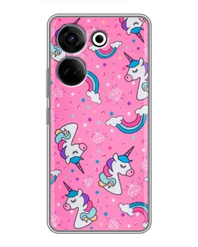 Чехол для TECNO Camon 20 Pro с картинкой «Unicorn паттерн розовый» Чехол для TECNO Camon 20 Pro с картинкой «Unicorn паттерн розовый»