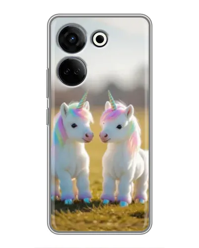 Чехол для TECNO Camon 20 Pro с картинкой «Пара единорогов» Чехол для TECNO Camon 20 Pro с картинкой «Пара единорогов»