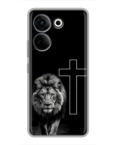 Чохол для TECNO Camon 20 Pro з картинкою «Лев та Хрест»