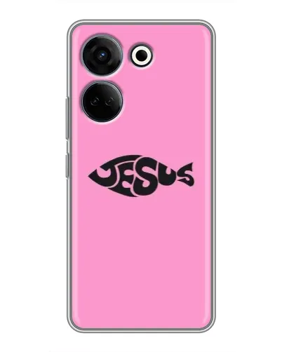 Чохол для TECNO Camon 20 Pro з картинкою «Рожевий символ Jesus»