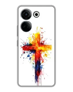 Чохол для TECNO Camon 20 Pro з картинкою «Акварельний хрест»