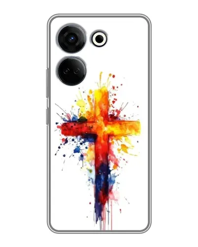 Чохол для TECNO Camon 20 Pro з картинкою «Акварельний хрест»